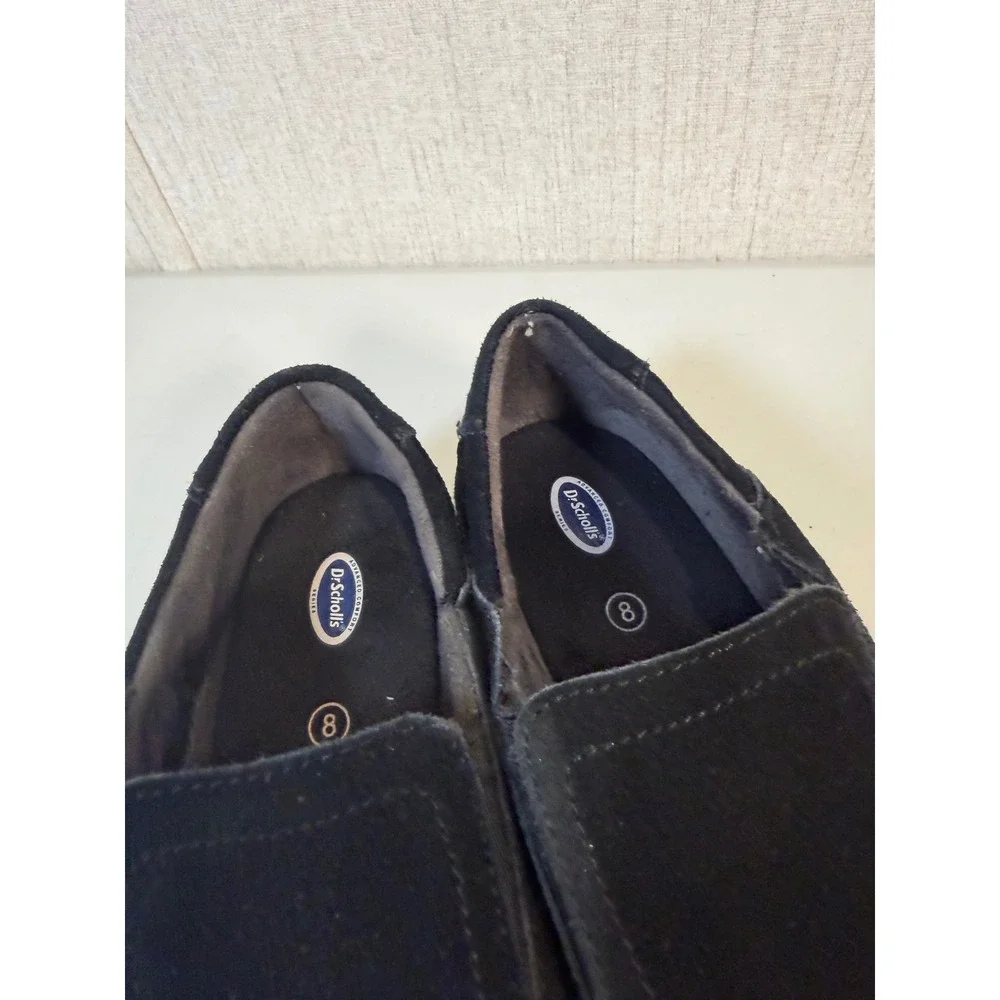 Dr. Scholls Women's Black Suede Leather Slip On Comfort‎ Loafers Size  8 Shoes